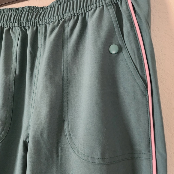 Dickies Light Green Joggers Scrubs with Pink Stripe - Picture 4 of 5
